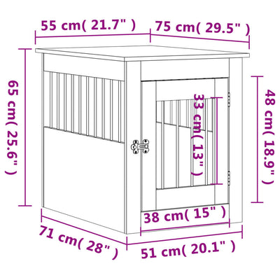 Dog Crate with Door Doghouse Puppy Kennel Peg Cage Engineered Wood