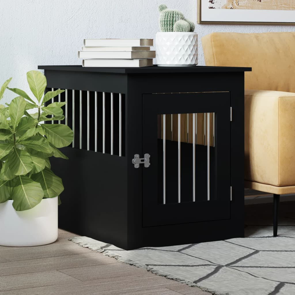 Dog Crate with Door Doghouse Puppy Kennel Peg Cage Engineered Wood