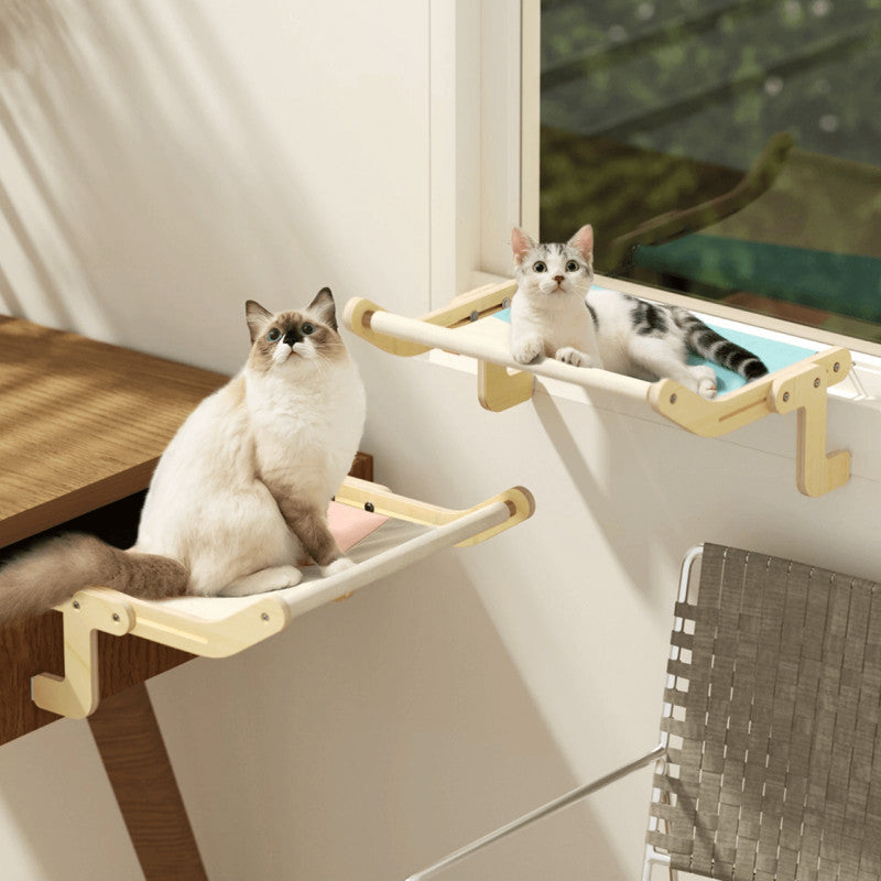 Window and Drawer Mounted Cat Bed – Adjustable, Space-Saving Hammock for Cats