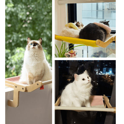 Window and Drawer Mounted Cat Bed – Adjustable, Space-Saving Hammock for Cats