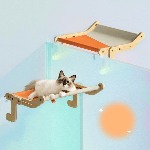 Window and Drawer Mounted Cat Bed – Adjustable, Space-Saving Hammock for Cats