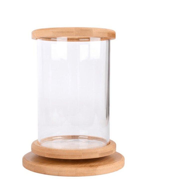 Bamboo Base Mini Glass Aquarium
