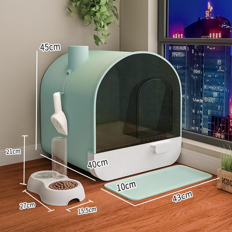 Ultimate Odor-Free Enclosed Cat Litter Box With Smart Features-2