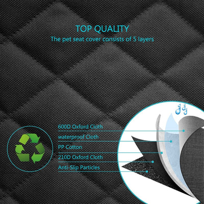 Dog Car Seat Cover 100% Waterproof Pet Cat Dog Carrier Car Back Seat Cover Nonslip 600D Heavy Duty Bench Car Seat For Large Dogs-4