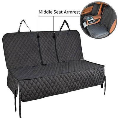 Dog Car Seat Cover 100% Waterproof Pet Cat Dog Carrier Car Back Seat Cover Nonslip 600D Heavy Duty Bench Car Seat For Large Dogs-6