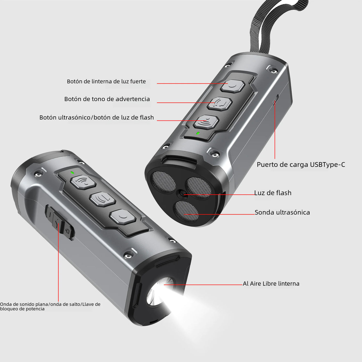 Bark Control Ultrasonic Device with Light